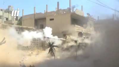 Opposition forces operation a captured T-55 against Syrian Army positions in Daraa - 10/8/2014