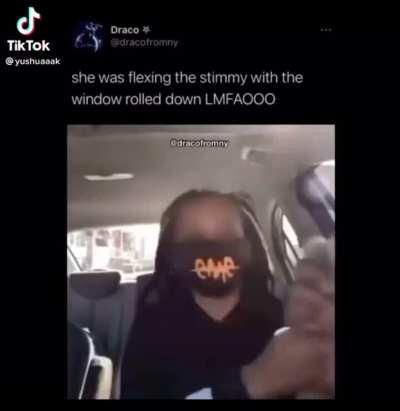 Hmc while I flash money in car with my window open