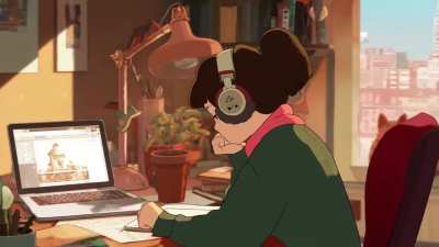 Panning around lofi girl's room (Veo 2)