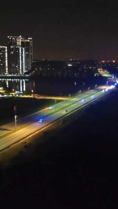 A car chase involving a Bezza and multiple police cars occured in Cyberjaya early this morning