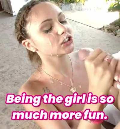 [reddit] dressing up so my bud can cum on my cute face with his fat dick