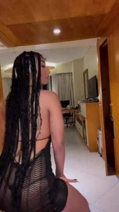 Rubi Rose showing tits in see through dress and shaking ass