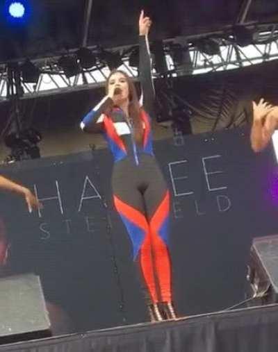 On stage in nice outfit