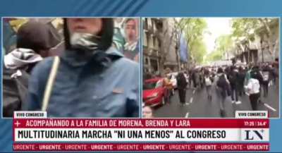 Le quisieron robar a Robertito Funes en la marcha por el Triple Crimen narco