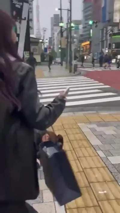 French guy punches a woman in Japan, he's currently wanted by japanese police.