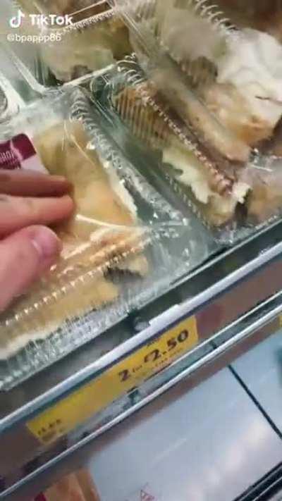 Tiktok user goes to supermarkets just to squish the cakes and leave