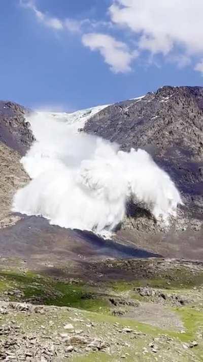 Caught in an avalanche two days ago in Kyrgyzstan, everyone survived (somehow).