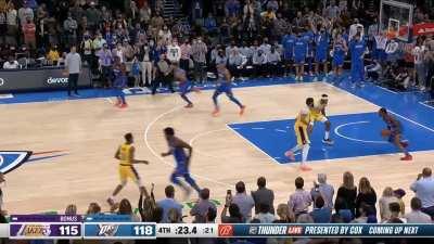 [Highlight] Westbrook misses the three but the Lakers press to force an 8-second violation and get the ball back with 17.7 left