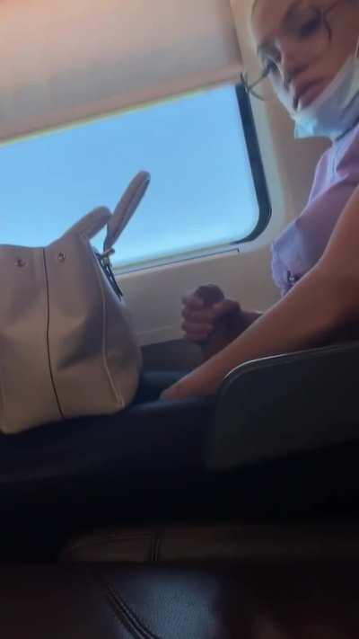 Jerking on public train!