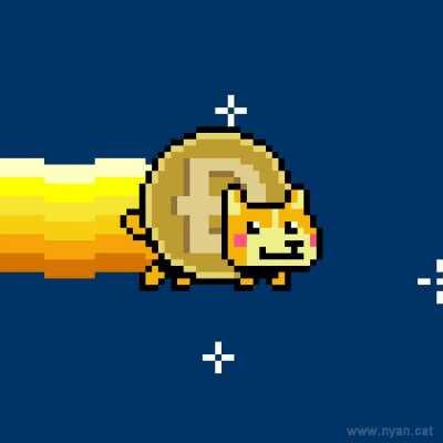 I'm the original artist behind the Nyan Cat image and think Dogecoin is neat, so I drew this cutie today. To the moon!