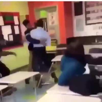 Teacher vs student fight