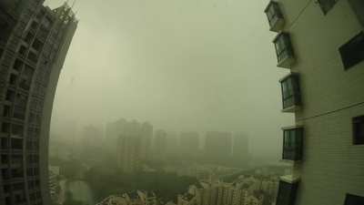 Heavy Rain in Shenzhen City, China / Time-laps