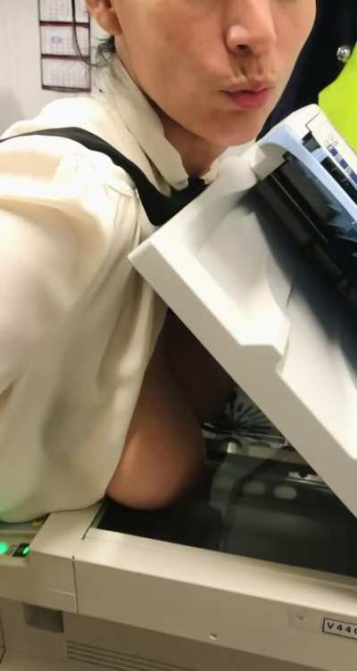 Selfie photocopying my tits in the office [GIF]