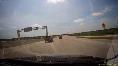 [USA] Lifted truck speeds past cop, instant karma ensues