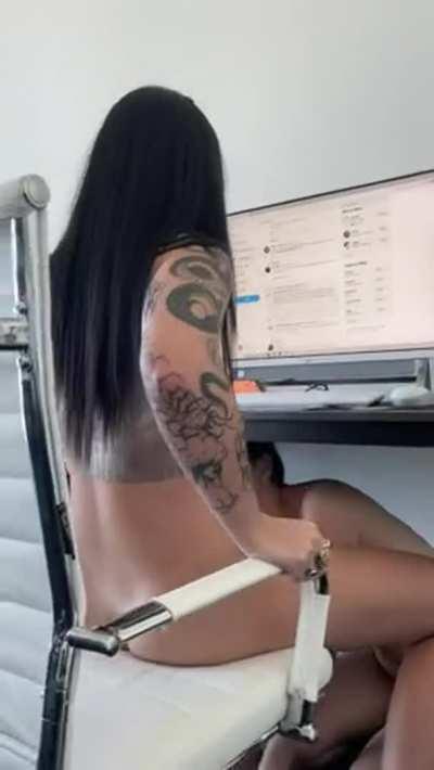 She was allowed to help herself as long as she let me work.