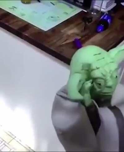 Poor baby yoda 😔 (watch till the end)