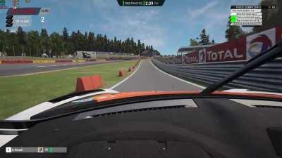 Every time you exit the pits on Spa