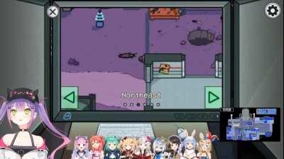 Towa checks cameras for sus Peko, gets jumpscared.