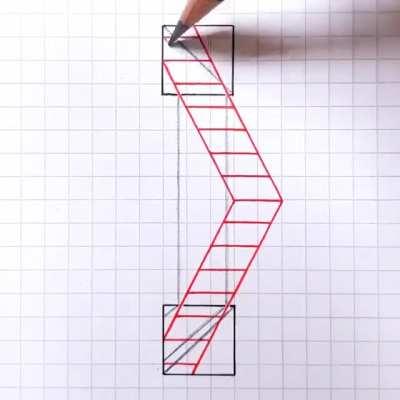 Creating a 3D ladder illusion.