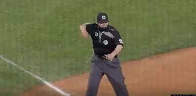 The exaggerated request, the emphatic call, the pitchers jersey number, this is all perfect.