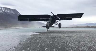 Experimental SQ12 Supercub STOL landing in Alaska