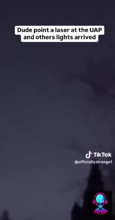 Swarm of UAPs appear after someone points a green laser at a UAP