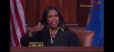Woman Cheers when man is proved to not be the father. Judge tells her off.