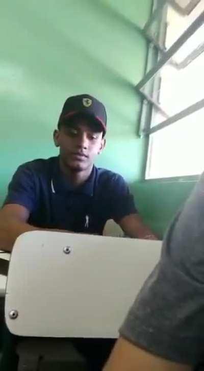 Just the quiet kid doing some pranks.