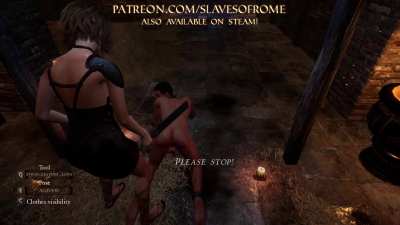 SLAVES OF ROME - Slave Gets Punished by Intersex Mistress 