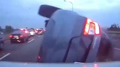 Don't be stupid changing lanes last minute!