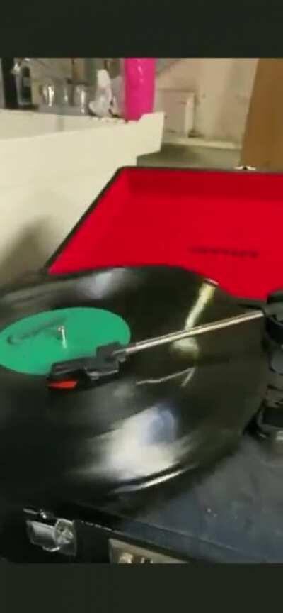 Listening to Igor the first time on my cute little vynals playing machine my wife’s boyfriend gave me 🤪