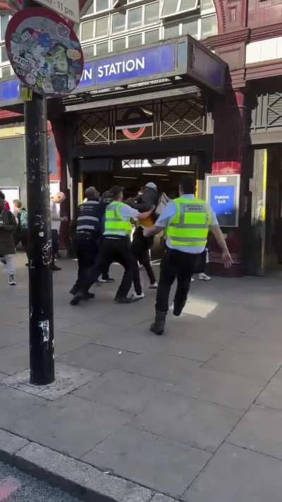 Madness in Camden, near the outside of Camden Town station.