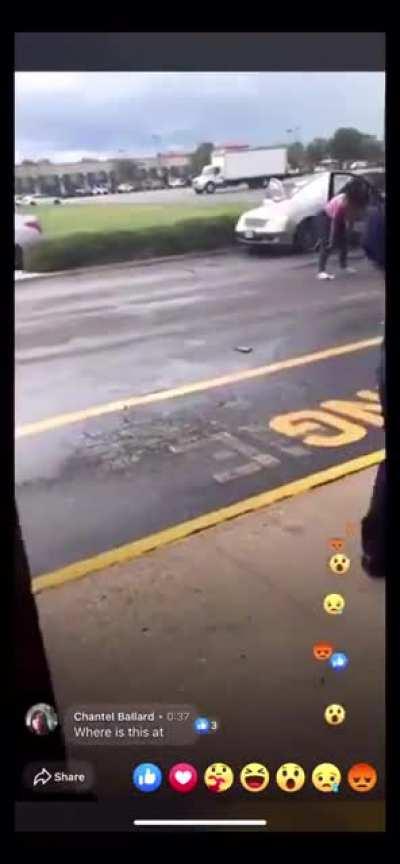 GRAPHIC: woman continues to argue with unconscious man she allegedly ran over