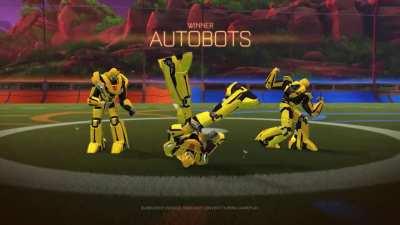 New animated post game celebration with the new Transformers Bumblebee car!