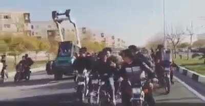 When you have keys to the equipment at work and your bike is at the shop