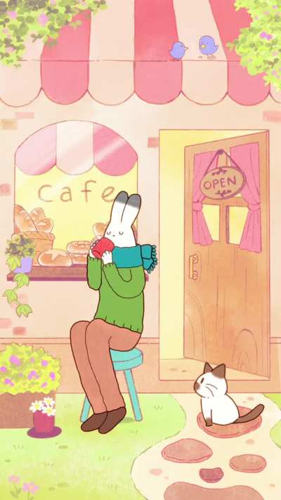 Warm cocoa drink and cat☕🍞🫖