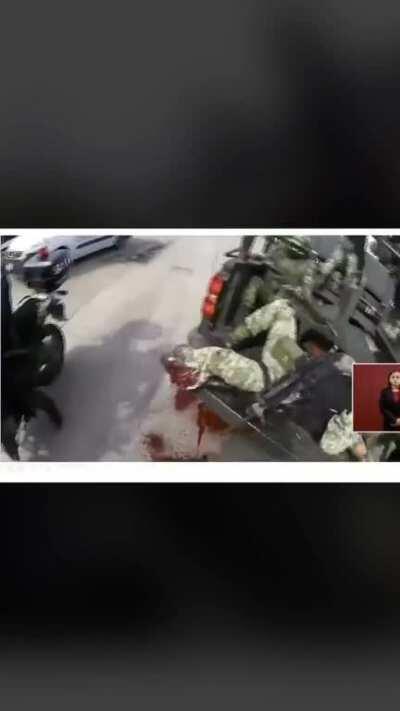 Soldier losses his leg after getting shot with a Barrett 50 Cal. (Culiacan, Oct 2019)