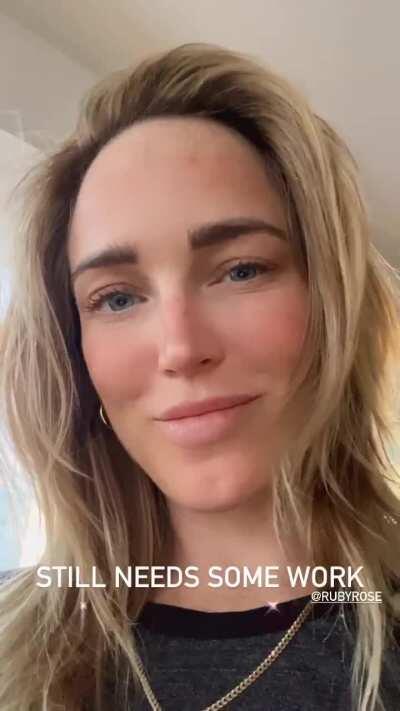 Caity Lotz trying to wink