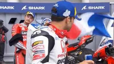 Jack Miller tells off Fabio Quartararo then gets scared by the French flag