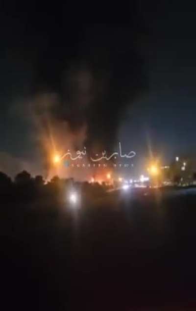 Mahrabad Airport in Tehran is set on fire after being airstriked by Israeli Air Force (I.A.F.)