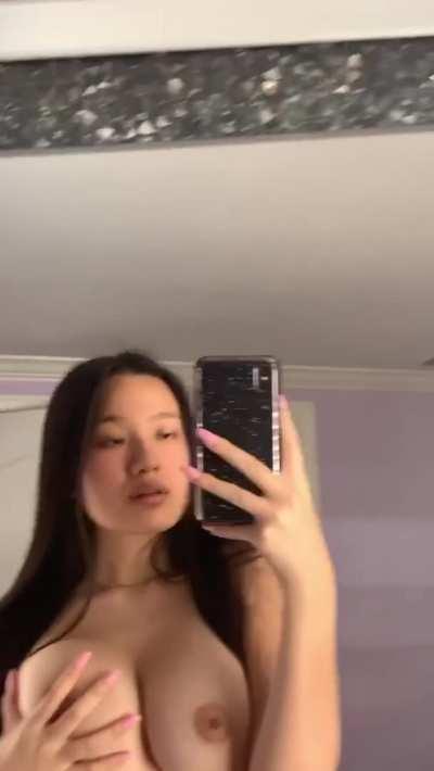 Showing off in the mirror