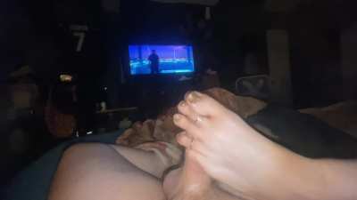 Rate my foot job from last night please!🥹