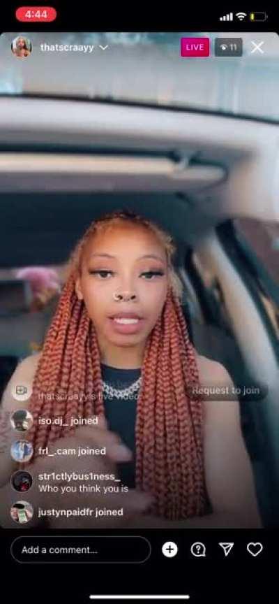 She was on live spazzing cause nobody was paying $75 for her videos 😂😂😂😂