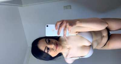 My classmate said my tits are too small… can you help me prove him wrong? :( (OC)