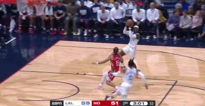 [Highlight] LeBron with an epic slam at 38 years old!