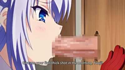 Morning gloryhole blowjob~