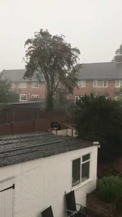 Torrential downpour in the London suburbs