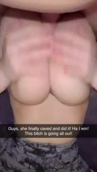 Second puberty had hit me hard. You, my roommate, wouldn’t stop asking me to let you use my new massive boobs. I finally caved to your begging and let you do it, not realizing I had to suck your balls at the same time. Or that you’d be sending videos of m