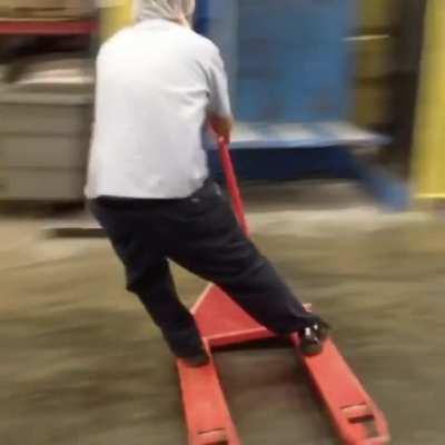 HMB while drift precisely on a pallet jack.