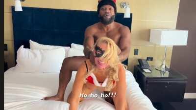 Lil blonde momma sat on Santa's lap today...